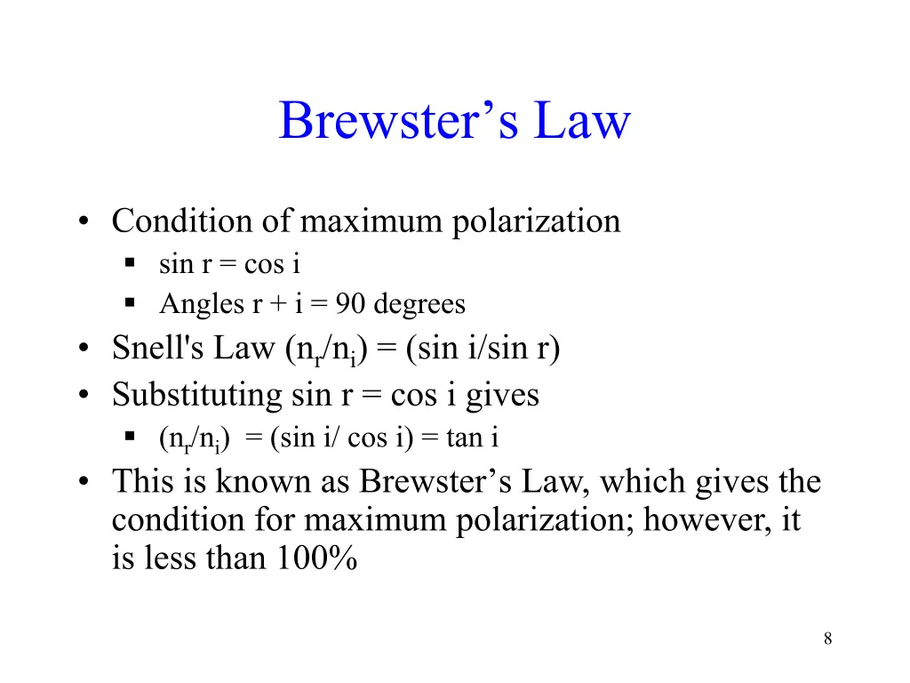 brewster s law
