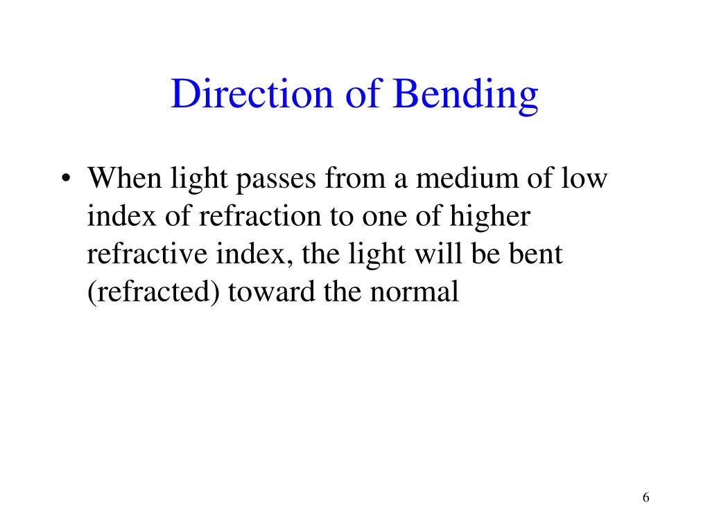 direction of bending