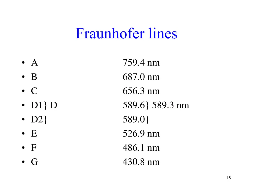 fraunhofer lines