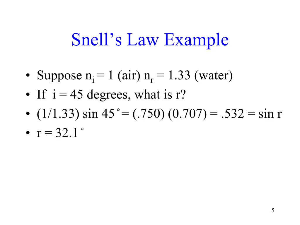 snell s law example