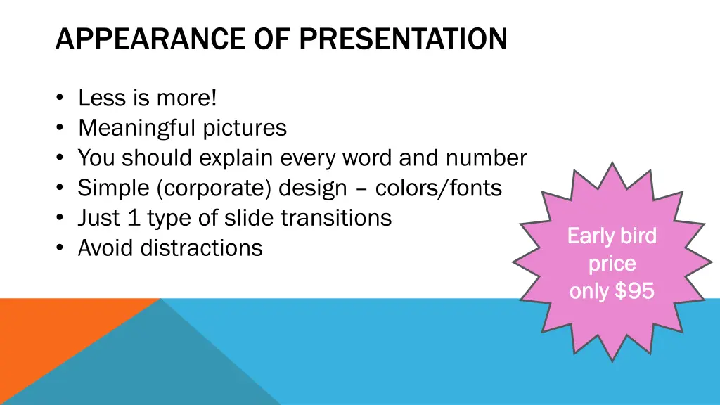 appearance of presentation