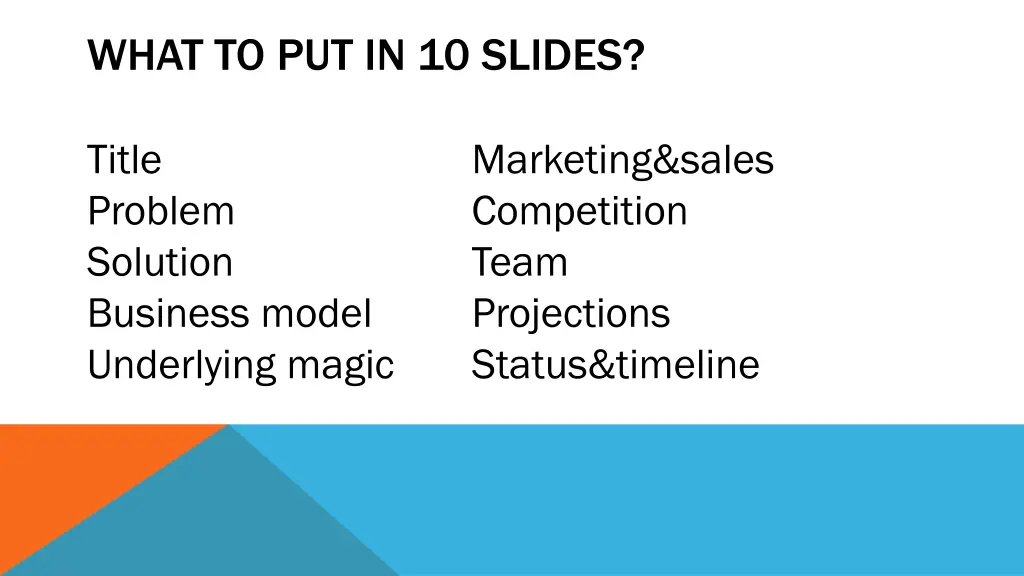 what to put in 10 slides