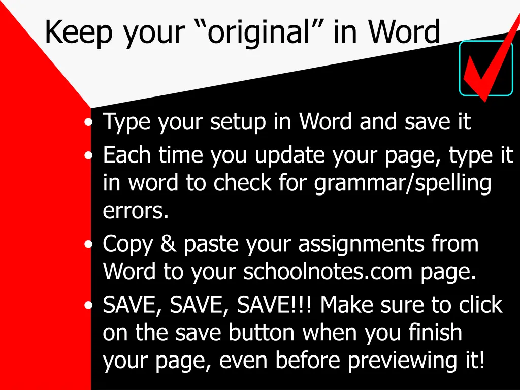 keep your original in word