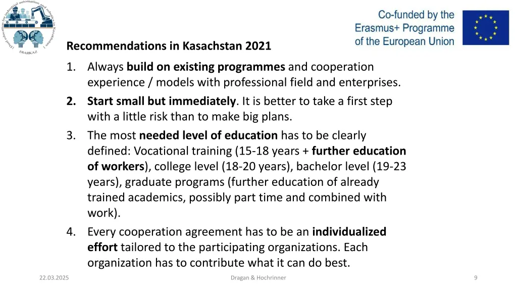 recommendations in kasachstan 2021