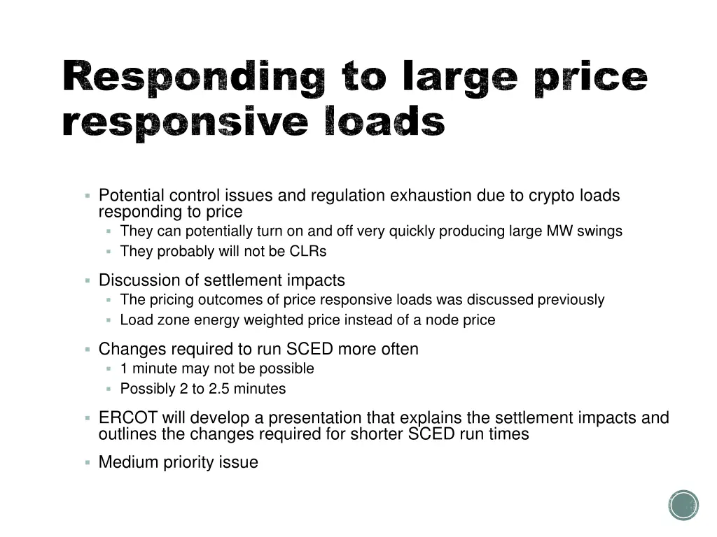 responding to large price responding to large