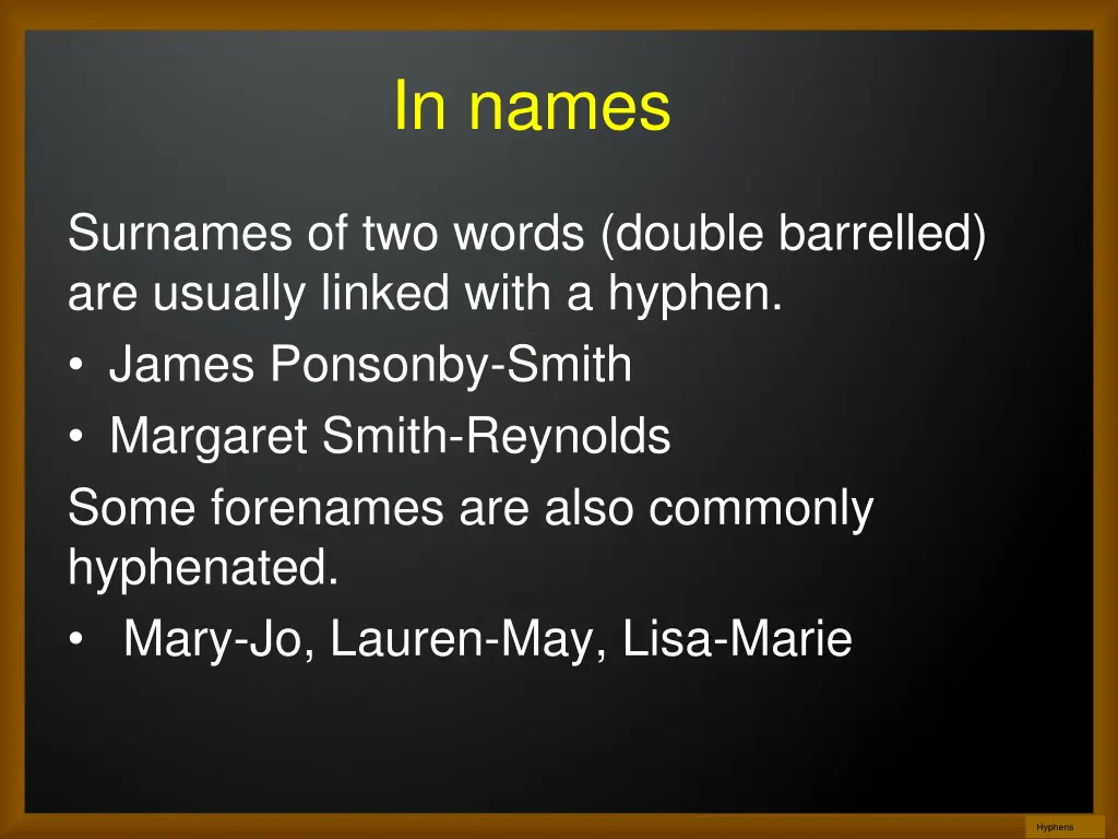 in names