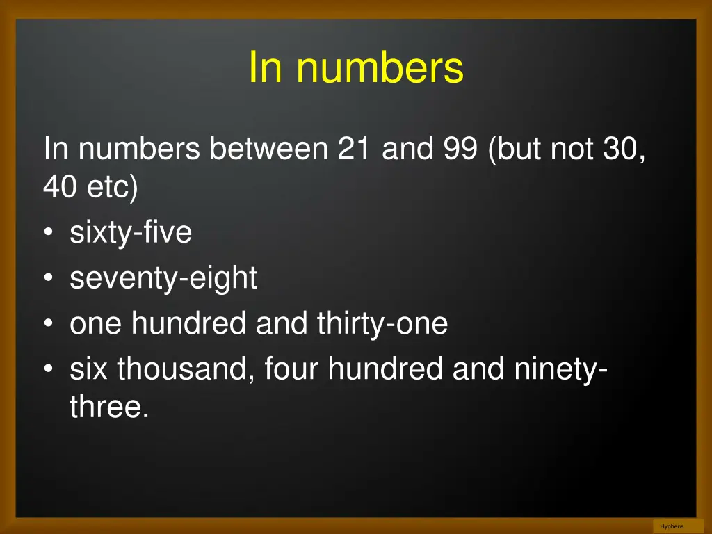 in numbers