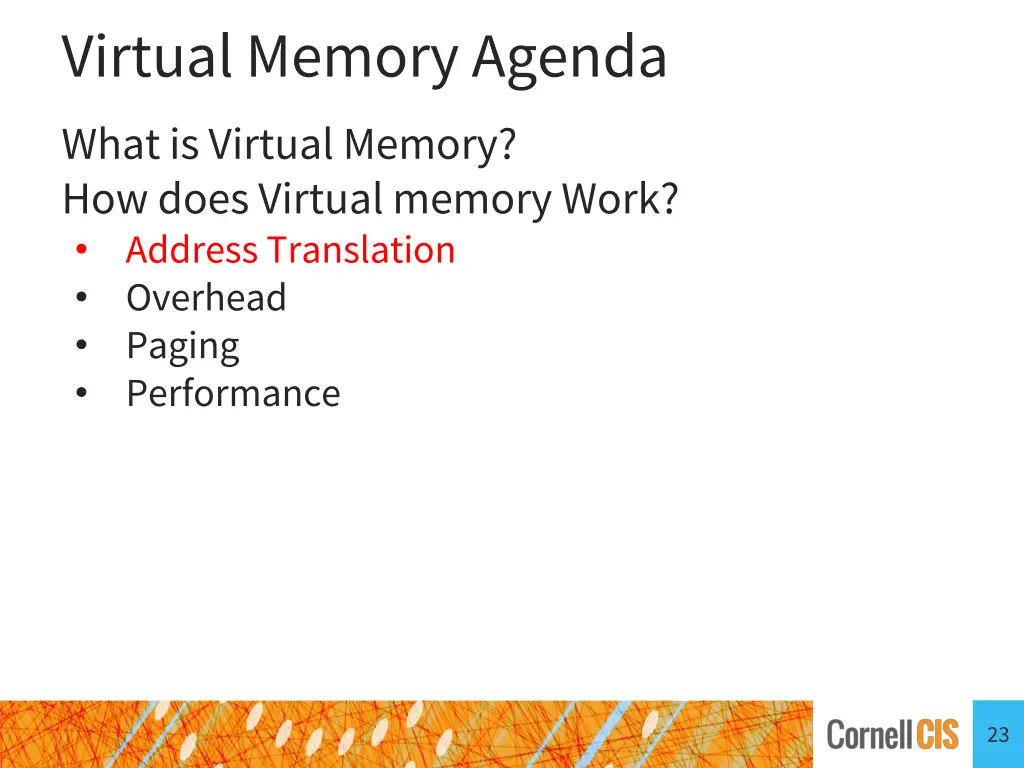 virtual memory agenda what is virtual memory