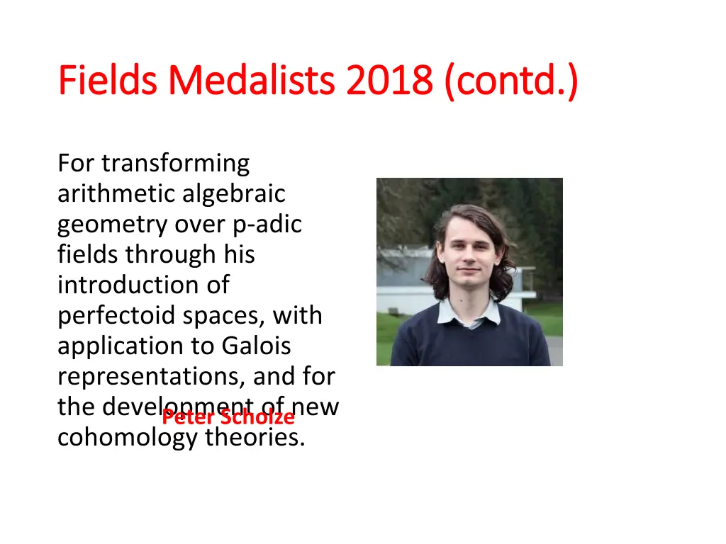 fields medalists 2018 contd fields medalists 2018 1