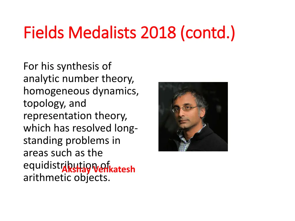 fields medalists 2018 contd fields medalists 2018 2