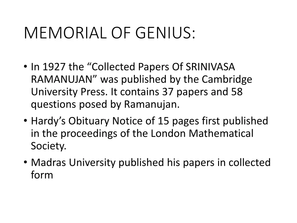 memorial of genius