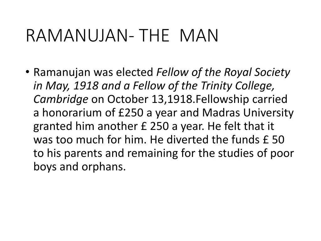 ramanujan the man