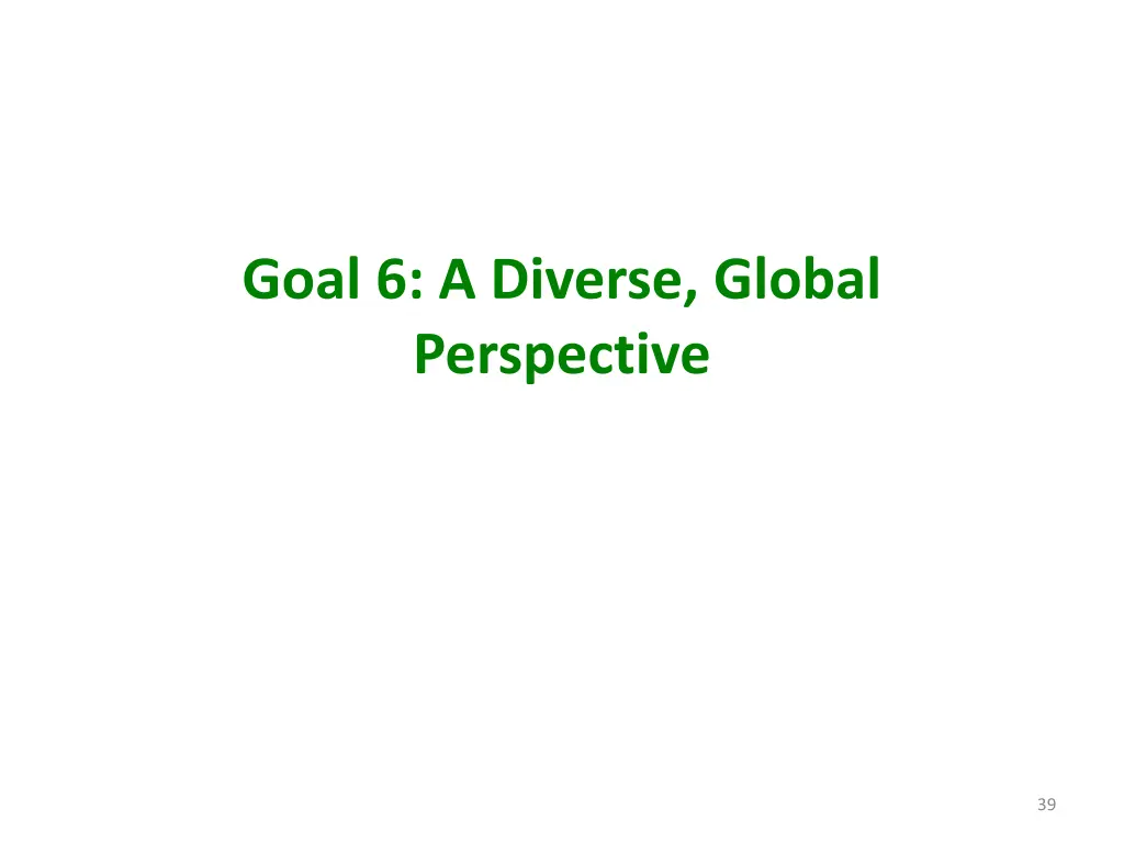 goal 6 a diverse global perspective