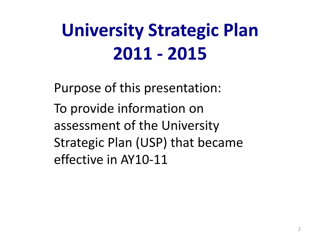 university strategic plan 2011 2015
