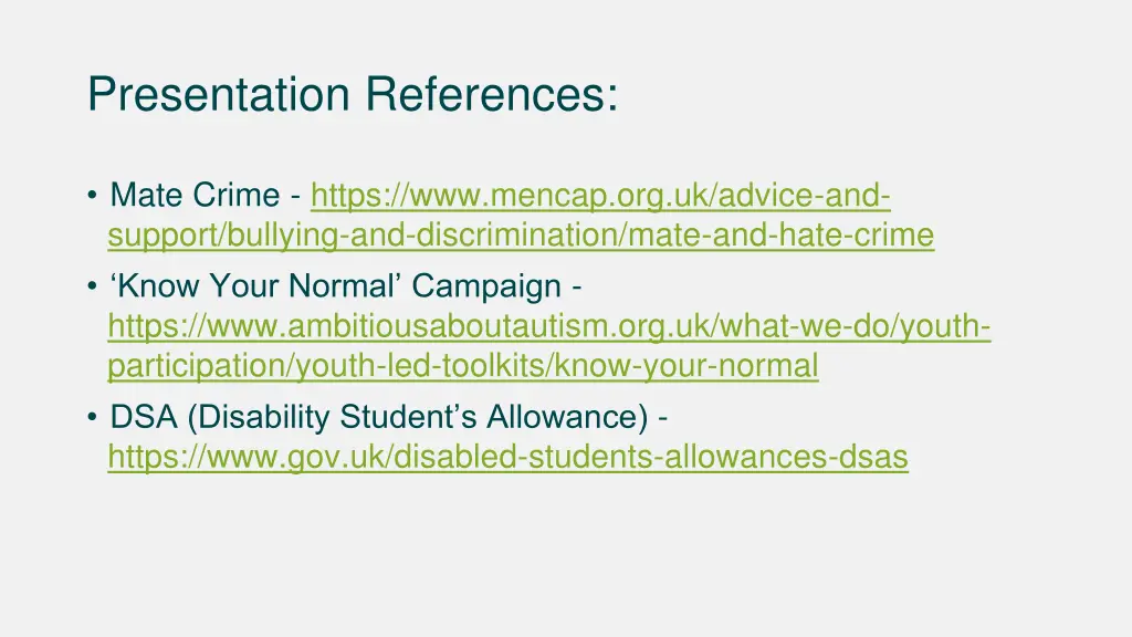 presentation references