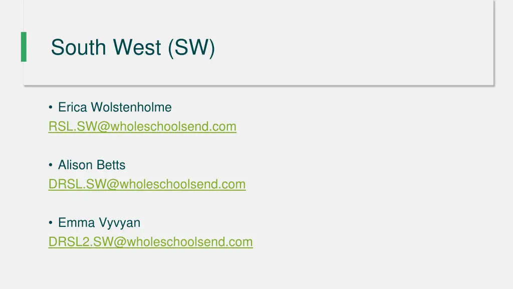 south west sw