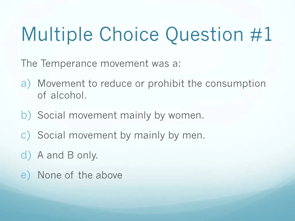 multiple choice question 1