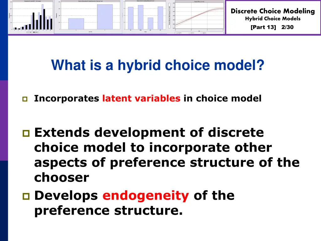 discrete choice modeling hybrid choice models 1
