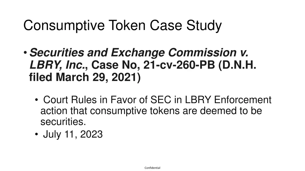 consumptive token case study