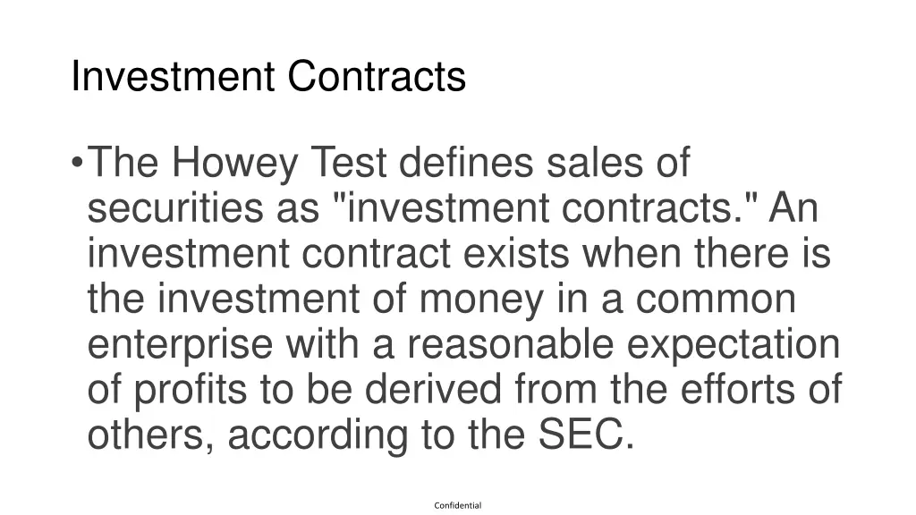 investment contracts