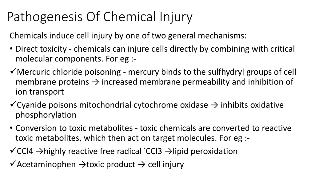pathogenesis of chemical injury