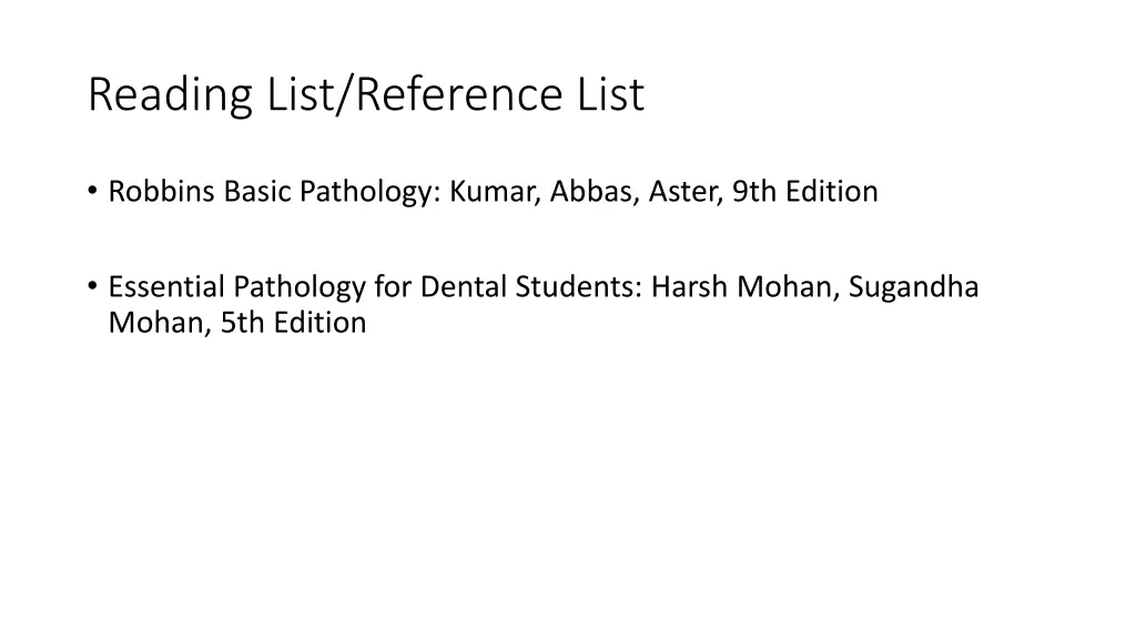 reading list reference list