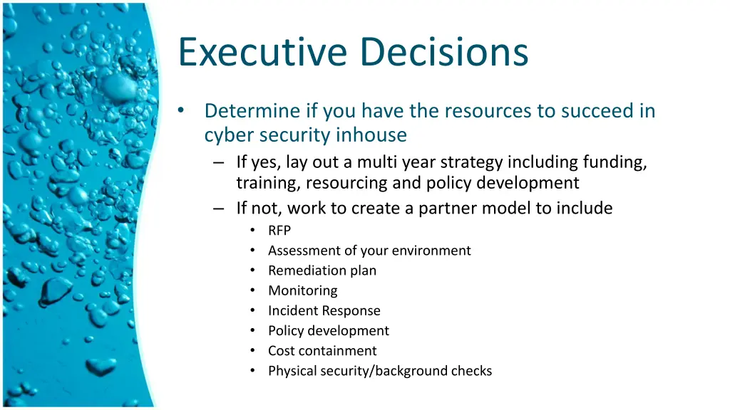 executive decisions