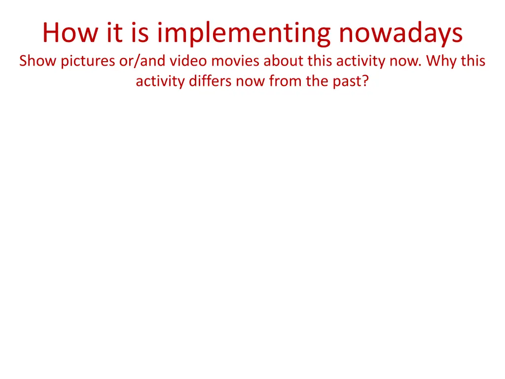 how it is implementing nowadays show pictures
