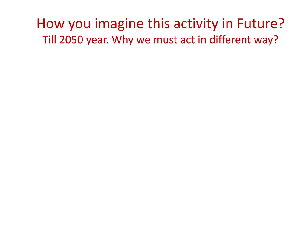how you imagine this activity in future till 2050