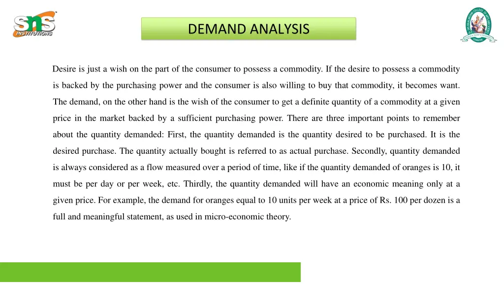demand analysis