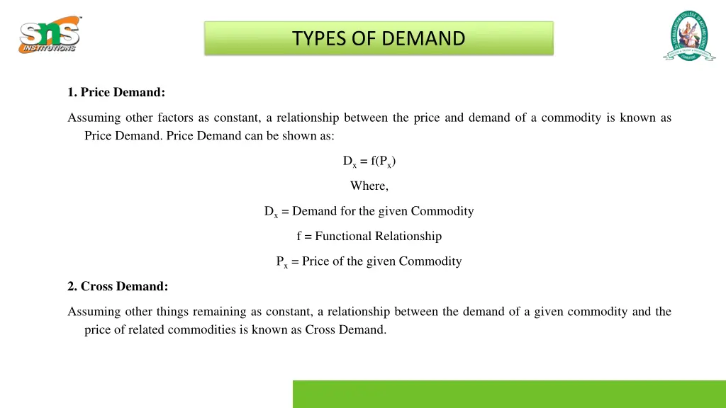 types of demand