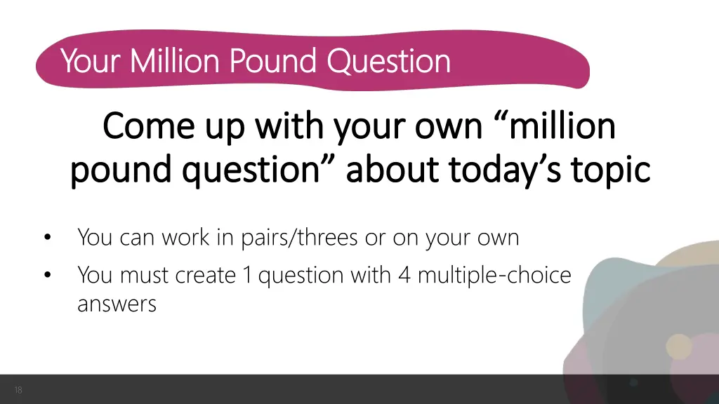 your million pound question your million pound