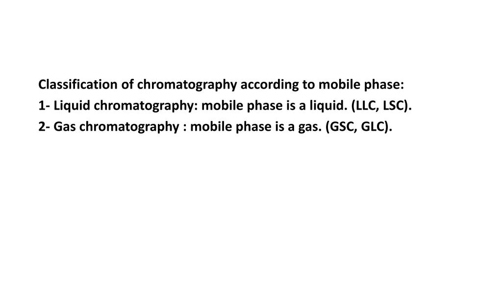 classification of chromatography according