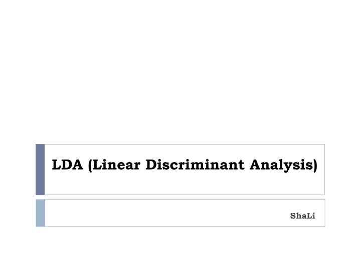 lda linear discriminant analysis