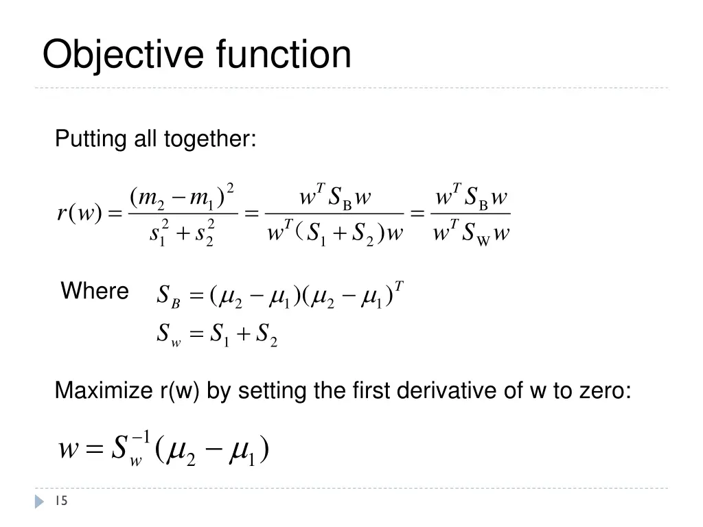 objective function 1