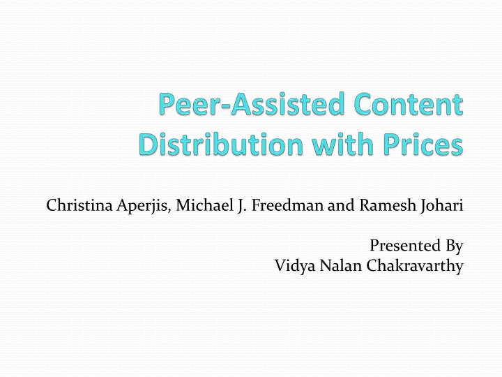 christina aperjis michael j freedman and ramesh