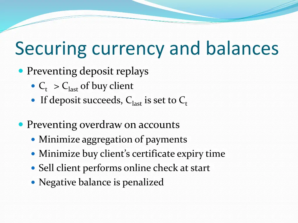 securing currency and balances 1