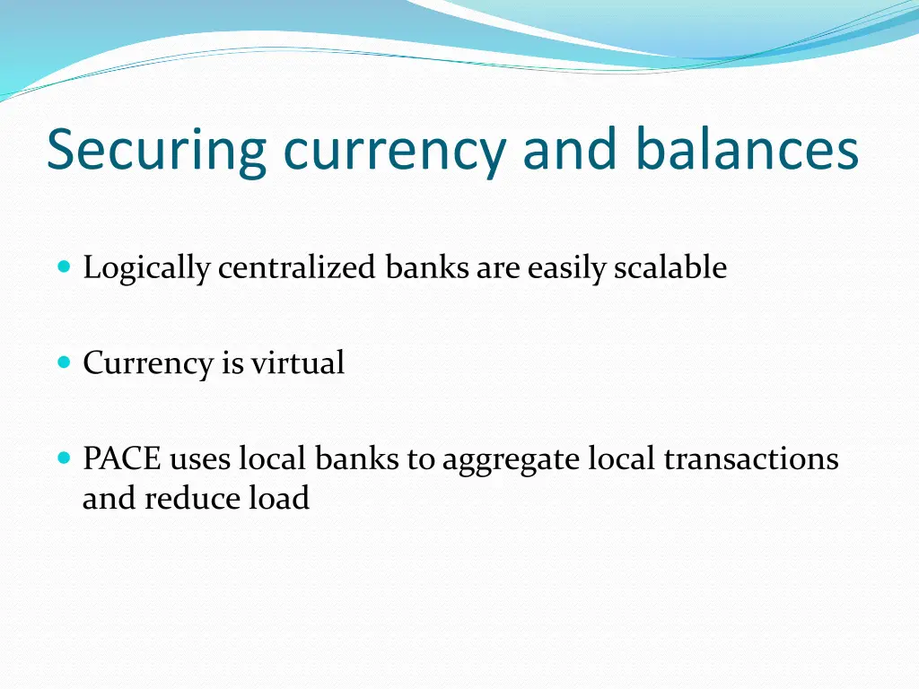 securing currency and balances