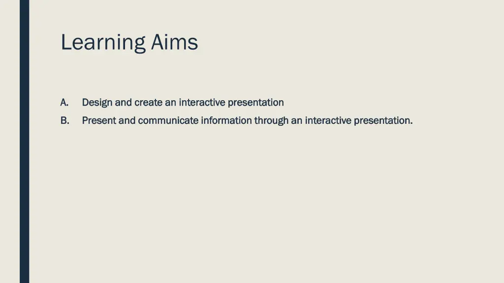 learning aims