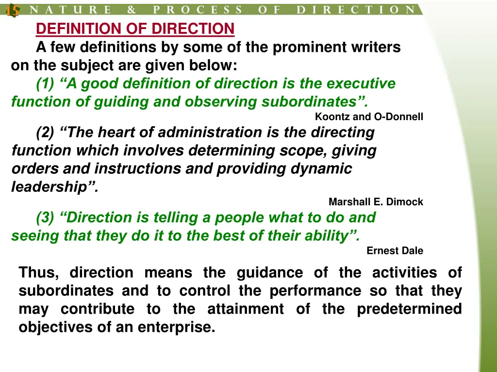definition of direction a few definitions by some