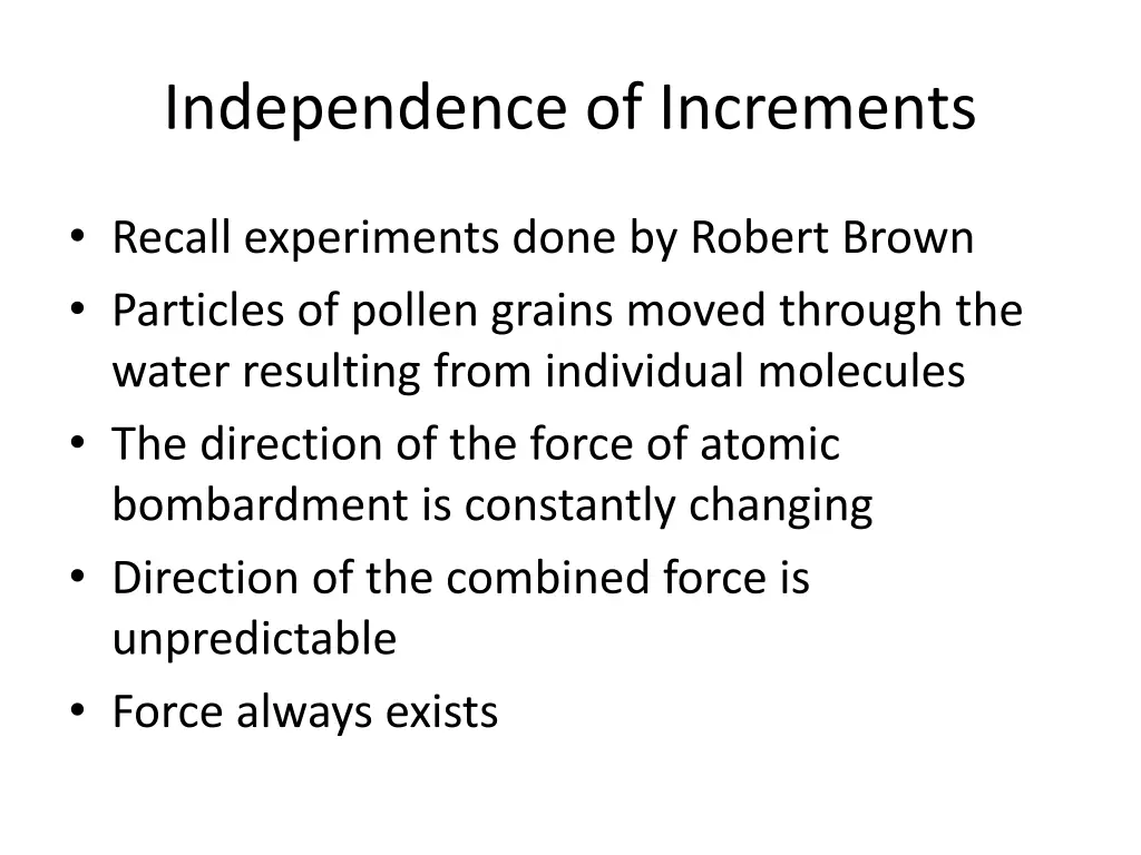 independence of increments