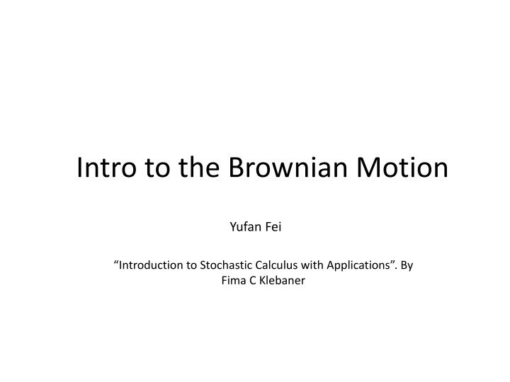 intro to the brownian motion