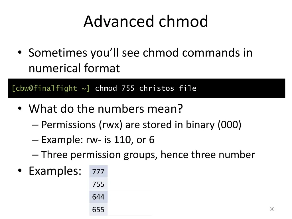 advanced chmod