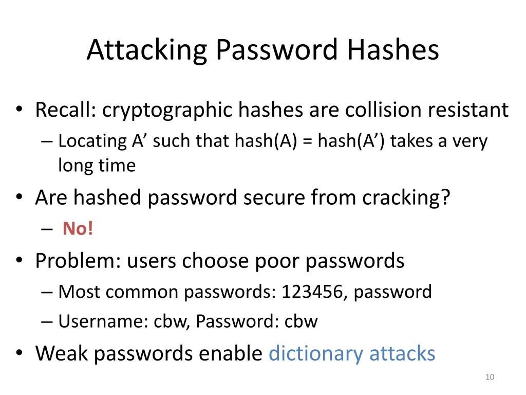 attacking password hashes