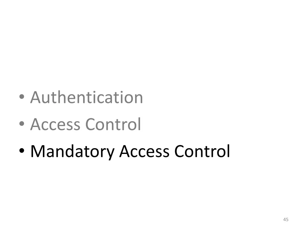 authentication access control mandatory access 2