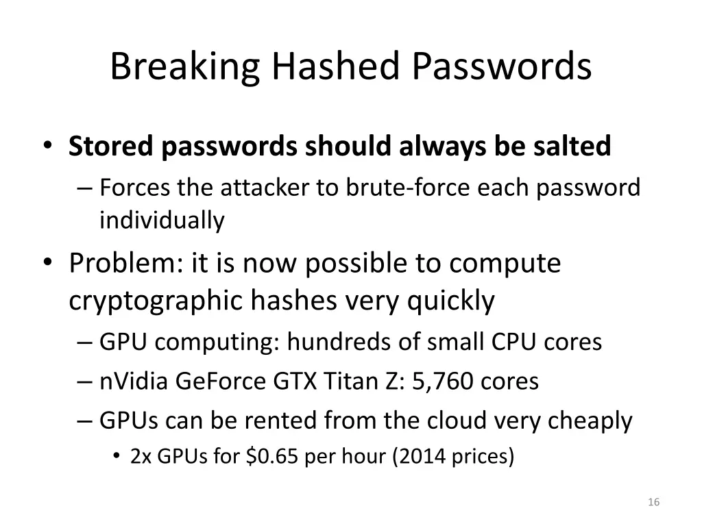 breaking hashed passwords