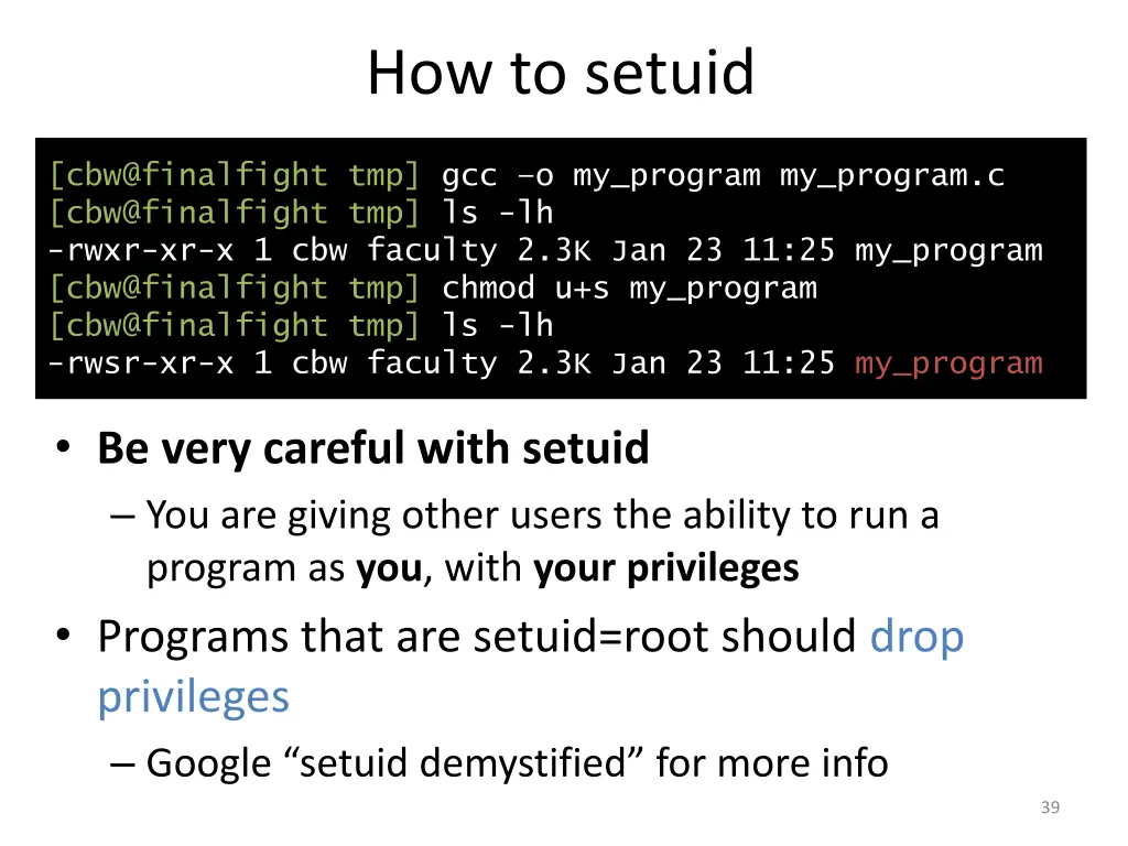 how to setuid