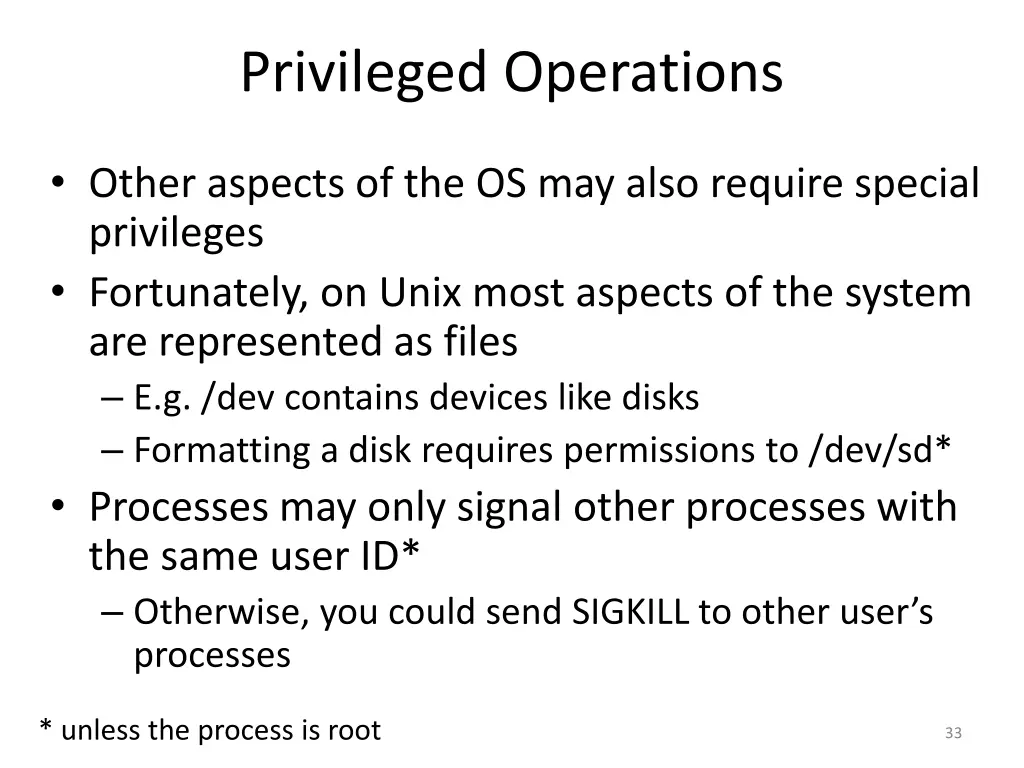 privileged operations