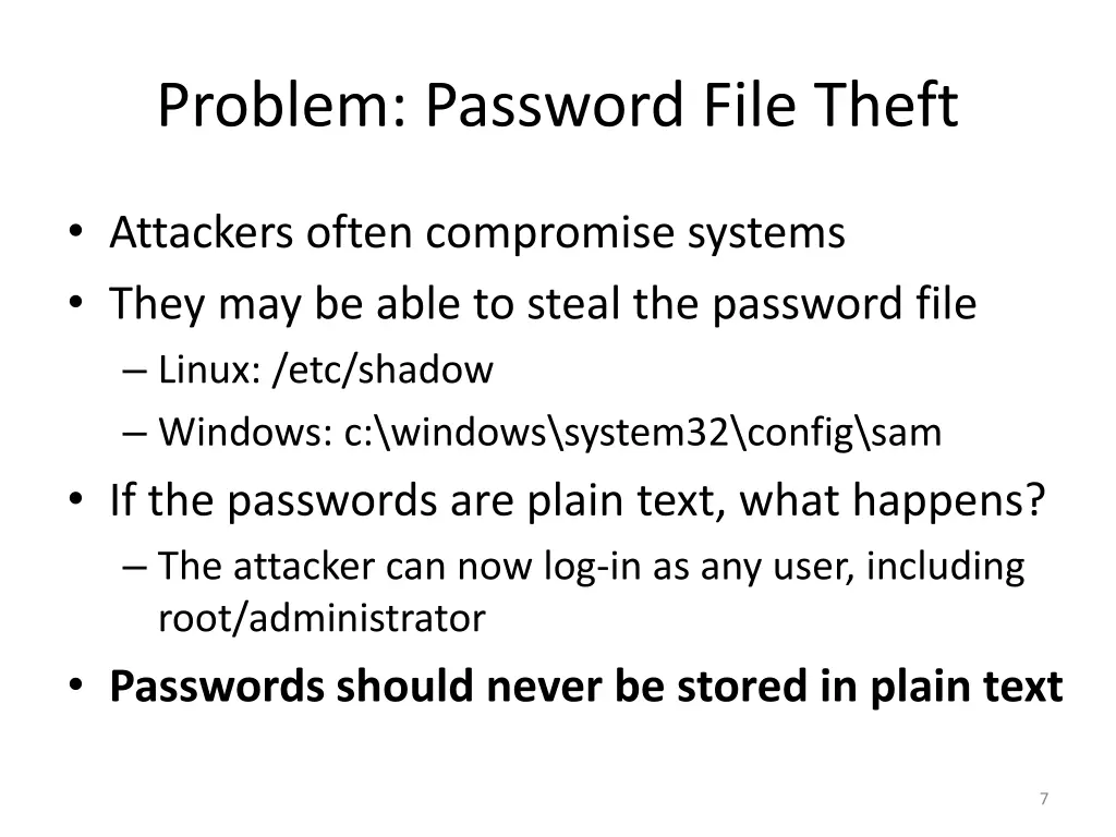 problem password file theft