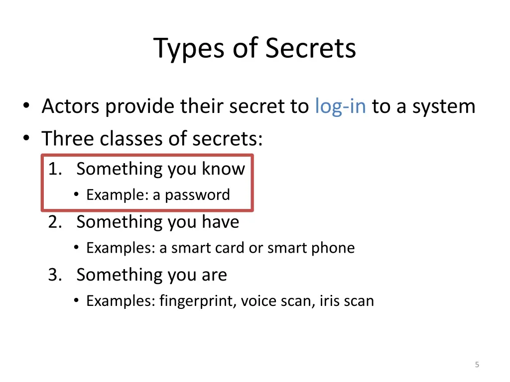 types of secrets
